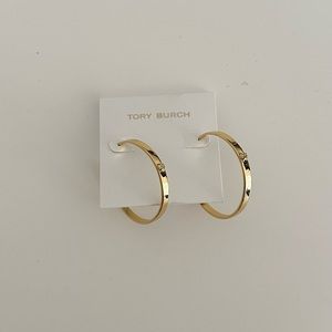 New Tory Burch Gold Hoop Earrings